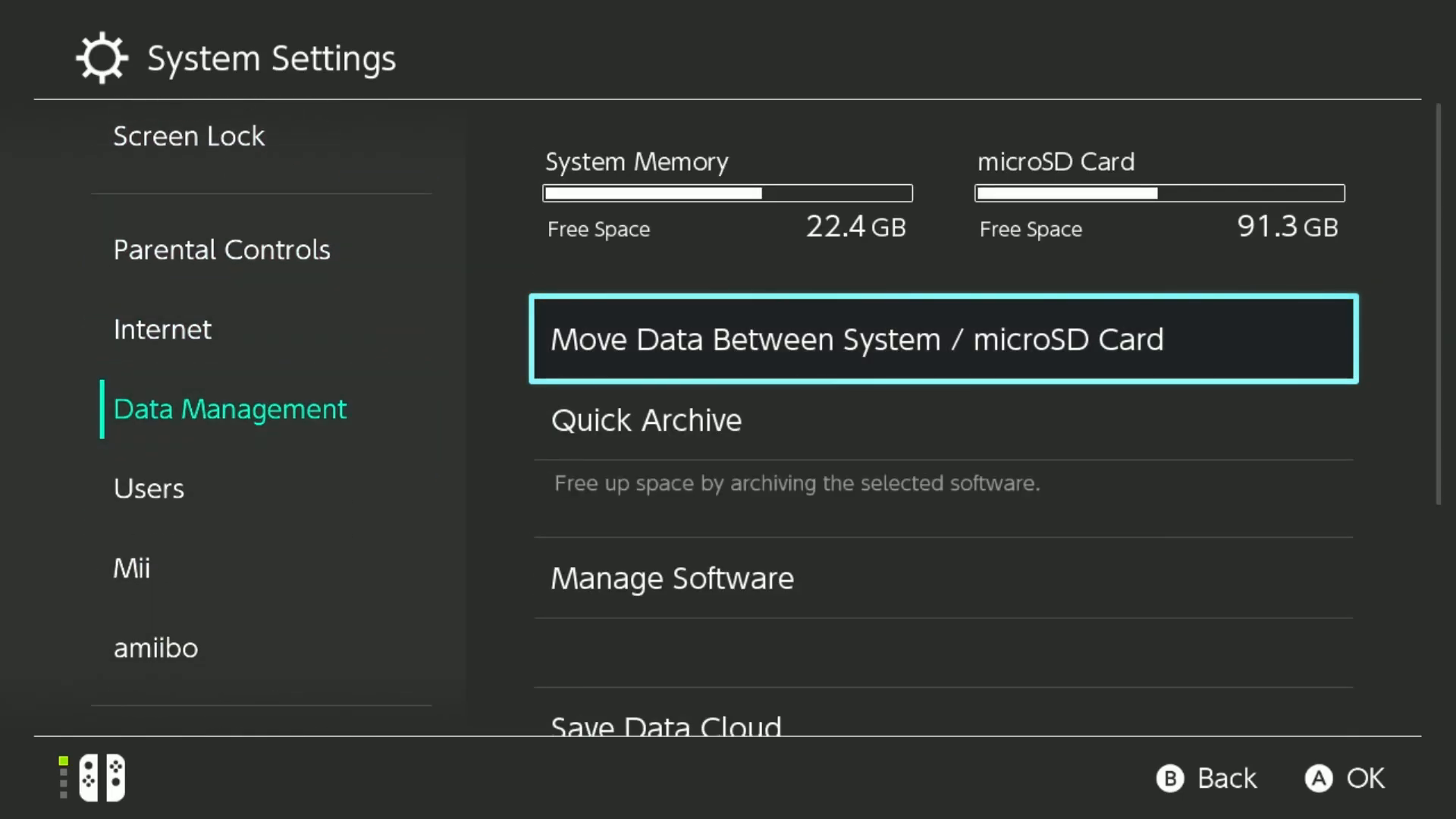Transfer to SD card (scr 1)