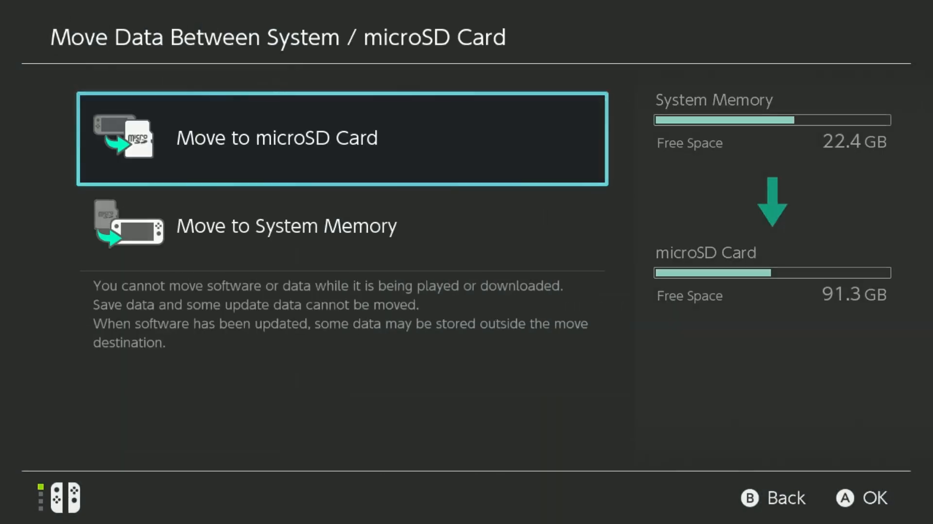 Transfer to SD card (scr 2)