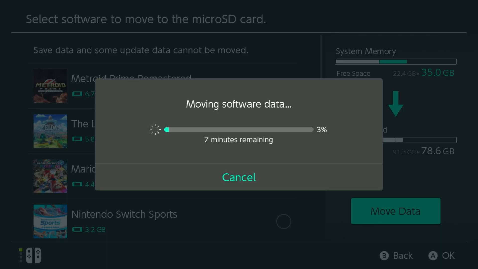 Transfer to SD card (scr 3)